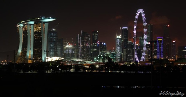 Singapore city skyline including marina bay sands