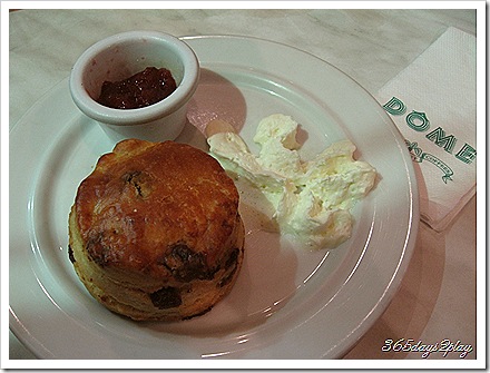 Raisin and Date Scone with Strawberry Jam and Whipped Cream Raisin and Date Scone with Strawberry Jam and Whipped Cream