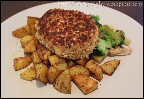 Crumbed Pork Loin on cajun potato bed