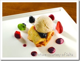 Salta - “Dulce de Leche” crepe with vanilla ice cream