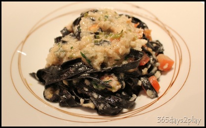 Squid Ink Pasta with minced cod Squid Ink Pasta with minced cod